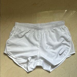 Nike White Athletic Shorts Lightweight Moisture-Wicking